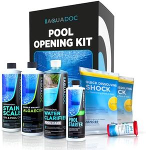 Pool Opening Kit - Pool Starter Kit for Inground Pool & Above Ground Pool Chemical Starter Kit to Open Your Pool - AquaDoc Pool Start Up Chemical Kit Designed for 15000 to 20000 Gallon Pool