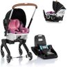 Evenflo Gold Shyft DualRide with Carryall Storage Infant Car Seat and Stroller Combo (Opal Pink)