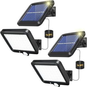 Solar Outdoor Lights Motion Sensor Waterproof LED Solar Flood Lights 2 Pack Solar Powered Security Light Outside Luces Solares Para Exteriores with 3 Lighting Mode 5M Cable for Yard Garden Garage