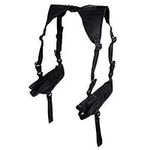 HWZ Tactical Universal Double Draw Shoulder Holster,Adjustable Elastic Band Women Men (black)