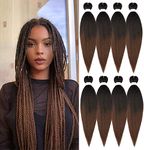 SILIN 26 inch stretched Braiding Hair Professional Pre Stretched Braiding Hair Yaki Texture Braiding Hair for Crochet Hair Braids Long Free Synthetic Fiber Hair Extensions (1B/Zongse)