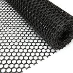 SENENQU 40cm x 5m Garden Plastic Mesh Fencing, Reusable Safety Mesh Netting, Poultry Garden Fence Barrier, Hexagonal Fencing Roll for Gardening Animal Pet Vegetable Aviary Hutch Protection - Black