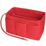 Soyizom Felt Handbag Organizer Insert, Bag In Bag Organizer Insert Handbag Liner, Tote Bag Organizer Insert Fit Speedy 25-40, Neverfull(Red，Large)