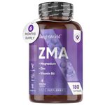 ZMA Supplements for Men & Women - 180 Vegan Capsules (6 Months Supply) - High Strength Zinc, Magnesium & Vitamin B6 - for Strength, Restoration & Energy - Alternative to Zinc and Magnesium Tablets