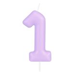 Yiran Pastel Purple 1st Birthday Candles, Cute Baby Purple Macaron Birthday Candle for Cake,Happy First Birthday Candle,Numeral Candles Cake Topper Decoration for Boys Girls Birthday Party Supplies