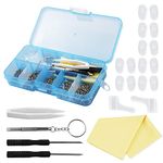 500 Pcs Eyeglass Sunglass Glasses Repair Tool Kit, Spectacle Repair Screwdriver Set - Mini Screwdriver, Screws Nuts, Silicone Nose Pads, Tweezer, Glasses Cloth Assortment Repair Tool Set