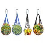 4Pcs Poultry Feeding Net Bag Set, Hens Cabbage Feeder with Hook Vegetable Hanging Feeder,Chicken Feeding Net Bag,Vegetable Net Bag,Outdoor Hanging Chicken Duck Goose Feeder,Hens Feeder Toy