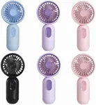 JODNO Mini Portable Fan 6 Pack, Cute Handheld Fan Battery Operated Lightweight Small Personal Fans with 3 Speeds and USB Rechargeable Eyelash Fans for Women Men Office Outdoor Travel Camping