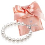 Baby Crystals Newborn Baby Bracelet | Sterling Silver Bracelet embellished with Simulated Pearls & Crystals from Swarovski | Baby Jewellery | goddaughter gifts| newborn baby gifts| (0-3 Months)