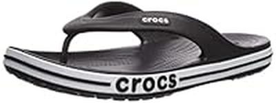 Crocs Unisex Men's and Women's Bayaband | Casual Beach Sandal Shower Shoe Flip Flop, Black White, 9 UK Men 10 UK Women