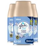 Glade Automatic Spray Air Freshener Refill, Scented Air Freshener for Home and Bathroom, Clean Linen, 6.2 Oz, 3 Count