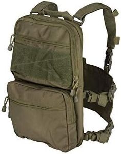 Lancer Tactical 1000D Nylon Quick-Detach Chest Rig and Tactical Backpack Combo - HPA Setup Compatible, Od Green, 11 x 17 x 4", Qd Chest Rig