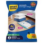 3 Jumbo Smart Saver Vacuum Bags for Travel, Space Saver Bags Compression Storage Bags for Clothes Vacuum Sealer Bags for Storage Vaccine Sealed Packing Ziplock Bag with Travelling Hand Pump (70x100cm)