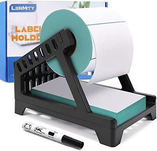 LERMITY Label Holder Thermal Label Holder for Rolls and Fanfold Labels Direct Shipping Label Stand Desktop Printer Accessory for Home, Office (Black)