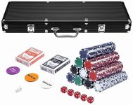 500 Piece Chips Poker Set 11.5g Poker Card Chips Professional Casino Dice Dealer Game Play Set Small Big Blind Holographic Eagle Aluminium Case