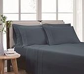 Cannon - 4 Piece Sheet and Pillowcase Set Heritage Collection, Easy Care Microfiber - Twin - Dark Blue