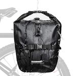 Rhinowalk Bike Bag Waterproof Bicycle Pannier Rear Seat Bag for Cycling Bicycling Traveling Riding, Black