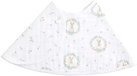 aden + anais essentials Baby Burpy Bib, 100% Cotton Muslin, Soft Absorbent 4 Layers, Multi-Use Burp Cloth & Bib for Infant & Toddler, 57cm x 28cm, Single, blushing bunnies