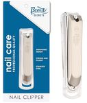 Beauté Secrets Robust Nail Cutter - Big Size Stainless Steel 360° Fingernail & Toenail Thick Nail Clipper with File & Catcher, Nail Cutter for Men, Women, Adults, and Seniors