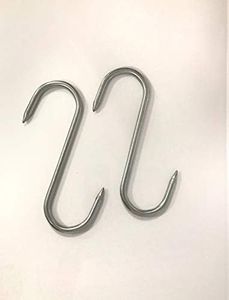 Générique Crochet inox 430 esse de boucher 20cm diamètre 9mm, lot de 2