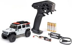 Axial RC Truck 1/30 SCX30 Jeep Wrangler JLU 4X4 RTR Brushed Rock Crawler (Battery & Charger Included), White, AXI-2261T2