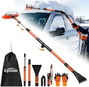 63" Extendable Long Snow Brush with Ice Scraper for Car Truck SUV Van