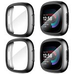 Diruite 4-Pack Cover for Fitbit Versa 4/Sense 2 Screen Protector Case, HD Shockproof Soft TPU Full Protection Screen Protector Case for Fitbit Versa 4/Sense 2 Protective Case [Scratch-Resistant]