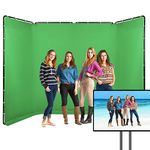 GSKAIWEN 7.87ft x 13.12ft Portable Large Chromakey Green Screen Backdrop with Stand Photography Background Support System for Photo Studio Video Shooting, Live Streaming, Parties, Keying, Stage