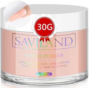 Saviland Nude Acrylic Powder - 1oz Professional Color Acrylic Nail Powder for Acrylic Nails Extension, 3D Nail Art Acrylic Polymer Powder, No Need Nail Lamp