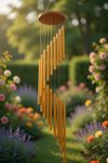 Paradigm Pictures 18-Pipe Big Wind Chimes for Home | Golden Wind Chime for Balcony & Garden | Elegant Home Décor Hanging Gift