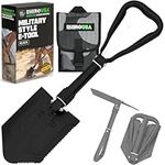 Rhino USA Survival Shovel w/Pick - Heavy Duty Carbon Steel Military Style Entrenching Tool for Off Road, Camping, Gardening, Beach, Digging Dirt, Sand, Mud & Snow. (Folding Survival Shovel.)