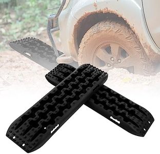 COSTWAY 2 PCS Traction Boards, 10t Recovery Tracks Tire Traction Mat for Sand/Mud/Snow Off-road, Traction Tire ladder Pad for Car AUV Emergency (No Jack Lift Base, Black, 107 x 31 x 7.5cm)