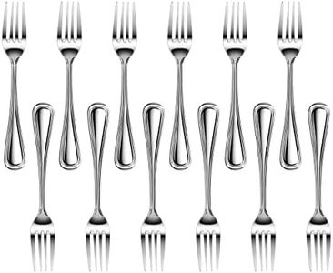 New Star Foodservice 58048 Slimline Pattern, 18/0 Stainless Steel, Dinner Fork, 7.5-Inch, Set of 12