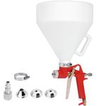 Air Texture Spray Gun Drywall Texture Sprayer 1.58 Gallon with 4.0mm/6.0mm/8.0mm Nozzle Paint Air Hopper Gun for Stucco Mud Popcorn on Walls and Ceiling Orange Peel Knockdown Red