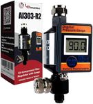 LE LEMATEC Digital Air Pressure Regulator & Filter with Water Separator, 1/4 NPT, Moisture Trap, Oil & Dirt Removal, Inline Dryer for Pneumatic Tools, Spray Paint Gun & Compressed Air System, AI303-R2
