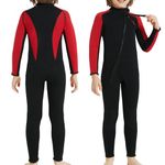 OMGear Kids Wetsuit 3mm Fullsuit for Children Neoprene Long Sleeves Swimsuits Thermal Dive Suits for Youth Boys Girls Scuba Diving Surfing Snorkeling Swimming Water Sports(Red,8)