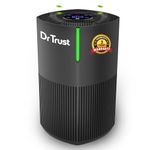 Dr Trust USA Zurich Portable Room Air Purifier, HEPA Filter UV 4 Stage Filtration & Air Quality Monitoring, Low Noise, 360° Air Inlet Removes 99.97% Pollutants Dust, Smoke, Bacterial Particles (Black)