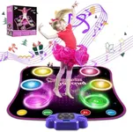 Fuairmee Dance Mat, Electronic Dance Mats with Anti-Slip Mat, Wireless Bluetooth, Light up Dance Mat, Built-in Music, 5 Game Modes of Dancing, Dance Mat for Kids Ages 4-8 for Birthday Gift.