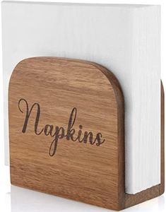 Napkin Holder for Table, ALELION Acacia Wooden Napkin Holders for Kitchen, Napkin Holder for Kitchen Dining Room Table Decor, Upright Wood Napkin Dispenser for Indoor & Outdoor Use