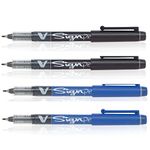 Pilot V Sign (Blue/Black - Set of 4)