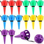 Aoriher 15 Pcs Catch a Ball Set Game Hand Eye Coordination Catching Cup Classic Outdoor Tetherball for Lawn Yard Beach Camping Sports Party Games Activities Adults, 5 Colors