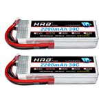 HRB 2PCS 11.1V 2200mAh 3S 30C Lipo Battery with Deans Plug for RC Car Boat Truck Heli Airplane Quadcopter Helicopter Multi-Motor Hobby DIY Parts