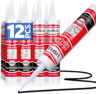 Black RTV Silicone Sealant & Caulk (12x10 fl.oz), 100% Silicone Black Caulking Waterproof for RV, Kitchen, Bath, General Use, Window, Door, Glass, Marine, Low Odor & Anti Shrink