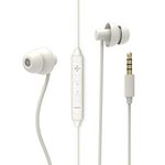 MAXROCK Sleep Earbuds, Ultra-Soft Comfortable Noise Isolating Earplugs Workout Headphones in-Ear Earphones w/Mic & Volume Control - Perfect for Side Sleeper Air Travel, Meditation & Insomnia(White)