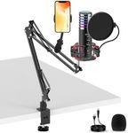 LILANZo USB Condenser Microphone for PC PS4, PS5 Streaming Singing Podcast Studio, Computer Cardioid Gaming Mic Kit for Recording YouTube with Boom Arm Stand Pop Filter, Mute Button, Volume, Echo