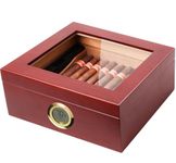 Mantello Spanish Cedar Cigar Humidor for Men - Desk-top Humidor Cigar Box with Digital Hygrometer & Divider - Rosewood Finish Cedar Lined Cigar Case - Cigar Gift for Men, Holds 25-50 Cigars