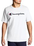 Champion Men's Big & Tall Classic Tee, C Script T-Shirt, Navy, L