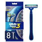 Gillette Sensor3 Men's Disposable Razors, 8 Count