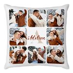 Easycosy Personalised Cushion Cover Birthday Gifts For Her - Personalised Pillowcase Two-Sides Design Custom Pillow With Photo Text For Couple Girlfriend Boyfriend 40×40cm-No Filling