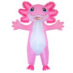 Silom Inflatable Costume Axolotl Halloween Costumes Adult Inflatable Costumes for Men Women Blow up Costumes Funny Fancy Dress Party（Adult Axolotl Costume）